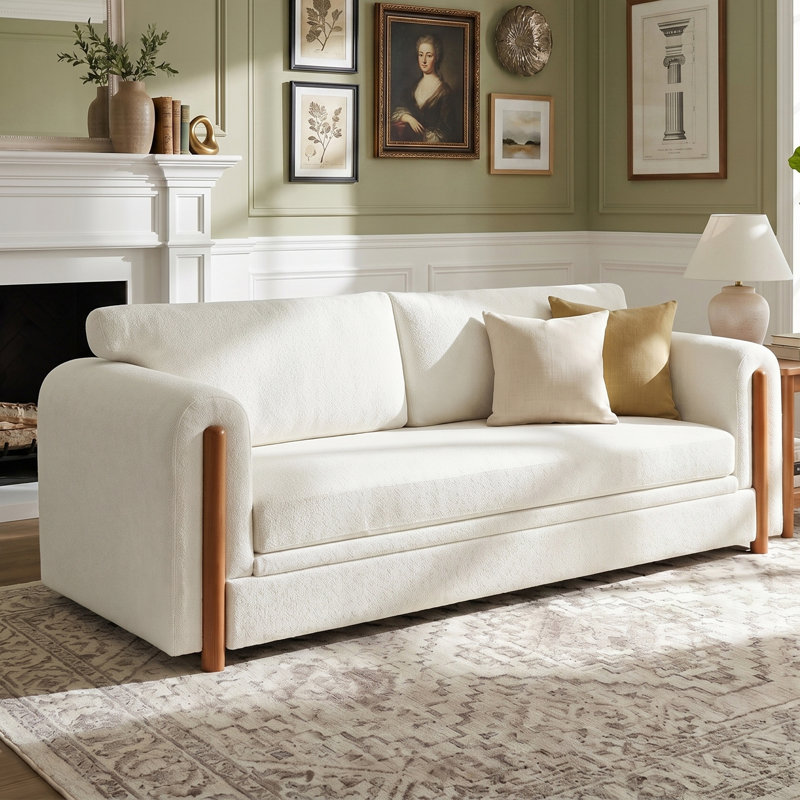 Canapé rembourré 3 places Modern, Chenille beige