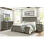 Mobilier de chambre classique style transitionnel rustique et café à 2 tiroirs gris à 2 tiroirs avec boutons plats