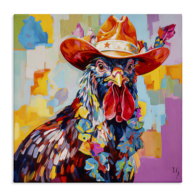 Art mural moderne sur toile coq moderne par Ivan Guaderrama