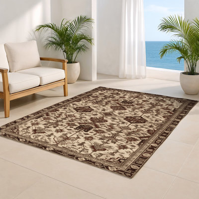 ArtDeco Brown Indoor and Outdoor Area Rug