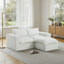 Canapé modulaire rembourré 3 pièces en chenille avec repose-pieds amovible - entièrement comprimé, aucun assemblage requis