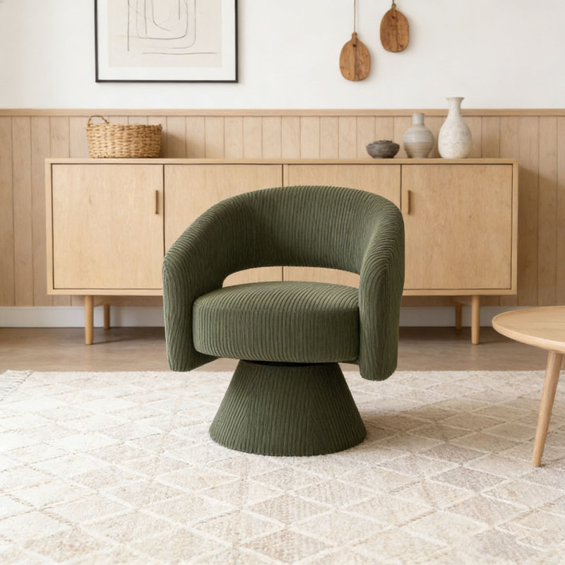 Fauteuil demi-tonneau, fauteuil d'appoint pivotant