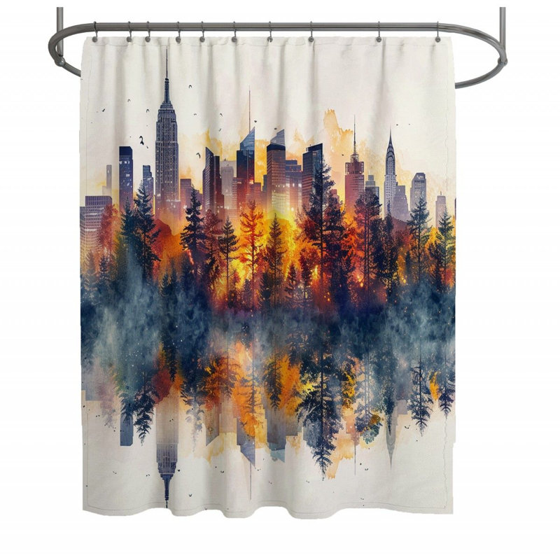 Rideau de douche Skyline - Urban Bathroom Decor_12405, H 83 po x l 70 po