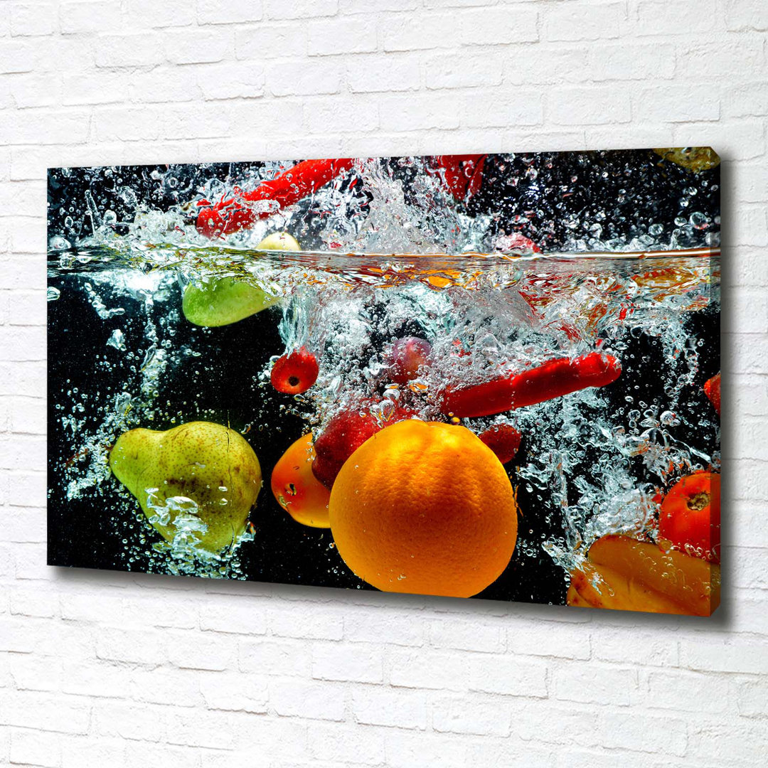 Fruit Under Water - Wrapped Canvas Print