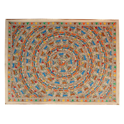 Detailed Mandala Art | Madhubani Painting | Natural Colors On Handmade Paper
