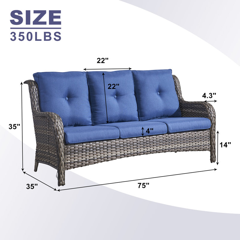 Schutt 7-Piece Outdoor PE Wicker Furniture Set with Swivel Rocker Chairs, Powder-Coated Steel Frame, Olefin Cushions & Tempered Glass Table