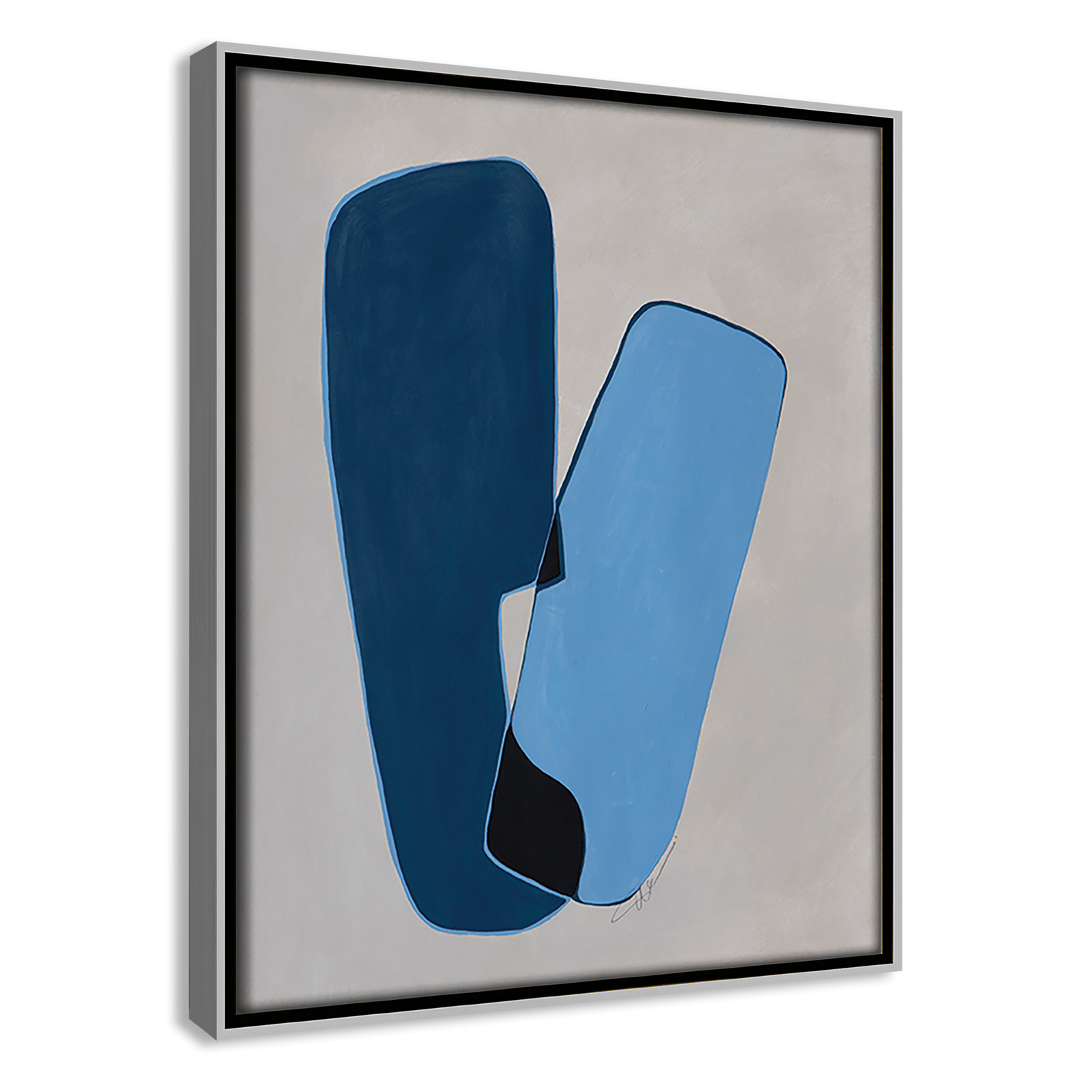 In Unity II by Filippo Ioco For Casa Fine Arts, 11.5" H x 9.5" W x 2" D, Silver Framed