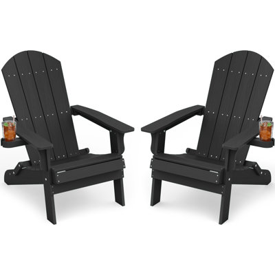 Chaises Adirondack en plastique pour l'extérieur avec chaises en bois et pelouse
