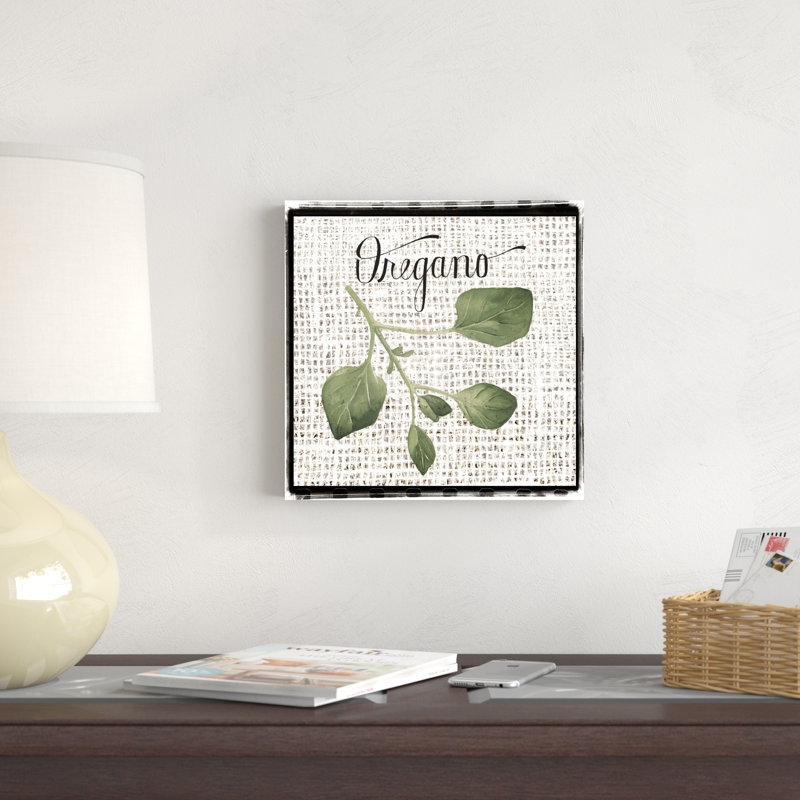 Herbes en toile de jute II, H 12 po x l 12 po x P 1,25 po