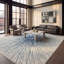 Tapis à motifs abstraits bleu royale et ivoire Faustina-1563713761