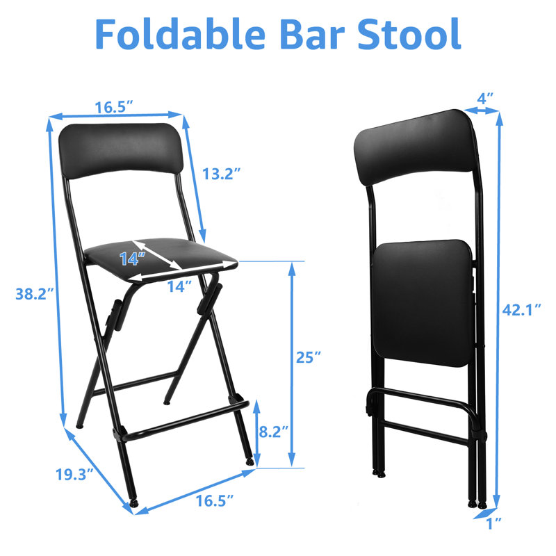 Tabouret de bar 24 po pliable Vinly, 2