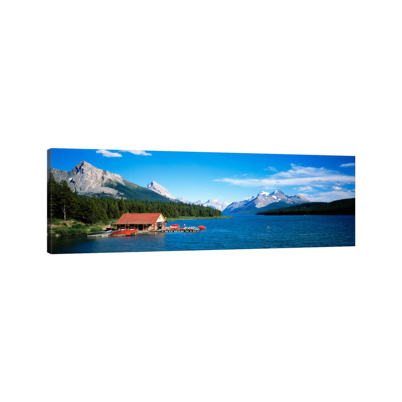 Canada, Alberta, Maligne Lake by Panoramic Images - Wrapped Canvas Panoramic Print, 30.48 cm H x 91.44 cm W x 1.91 cm D