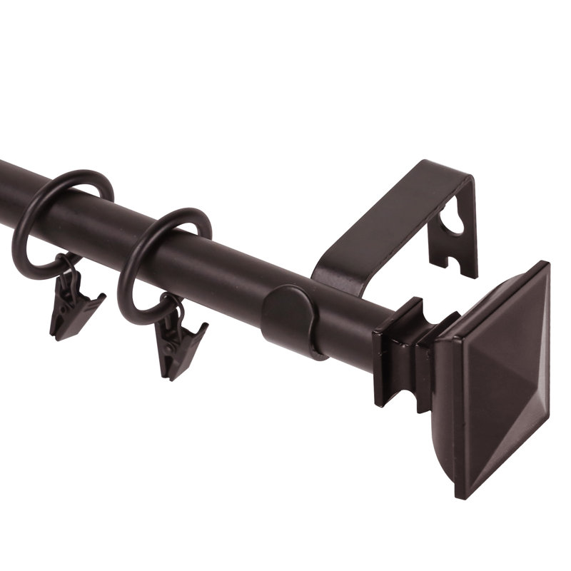 Tringle à rideaux simple ajustable Plemmons, H 0,625 po x l 48 po x P 0,625 po, Bronze