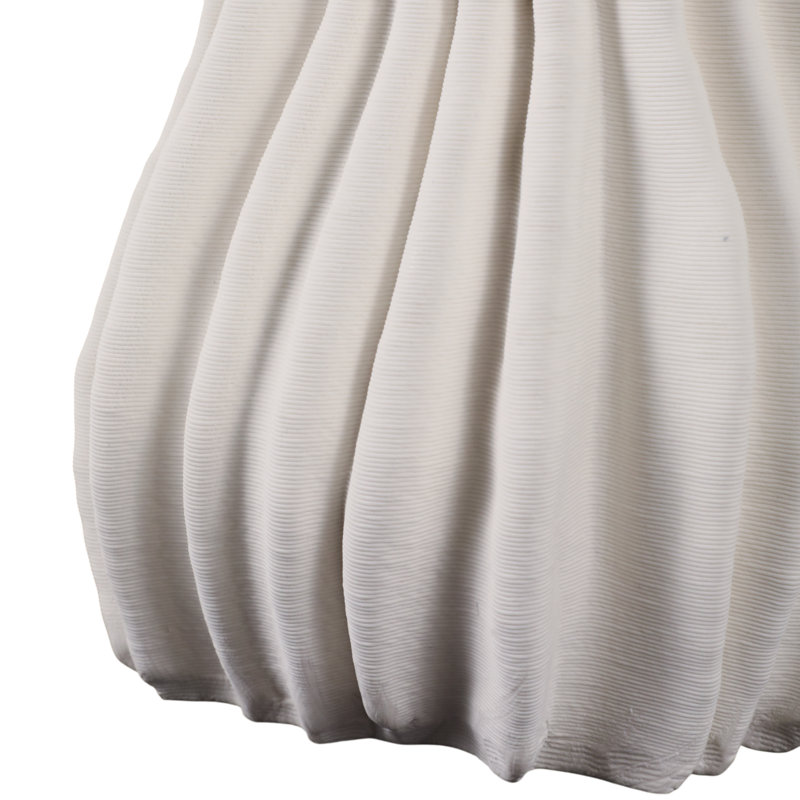 Porcelain Decorative Vase With Sculptural Rippled Design And Textured Contours For Modern Accent Display In Contemporary Decor And Artistic Centerpiece Statement For Living Room Or Entryway
