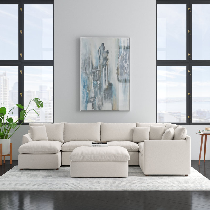 Beauen Upholstered U-Shaped Sectional, Right Hand Facing