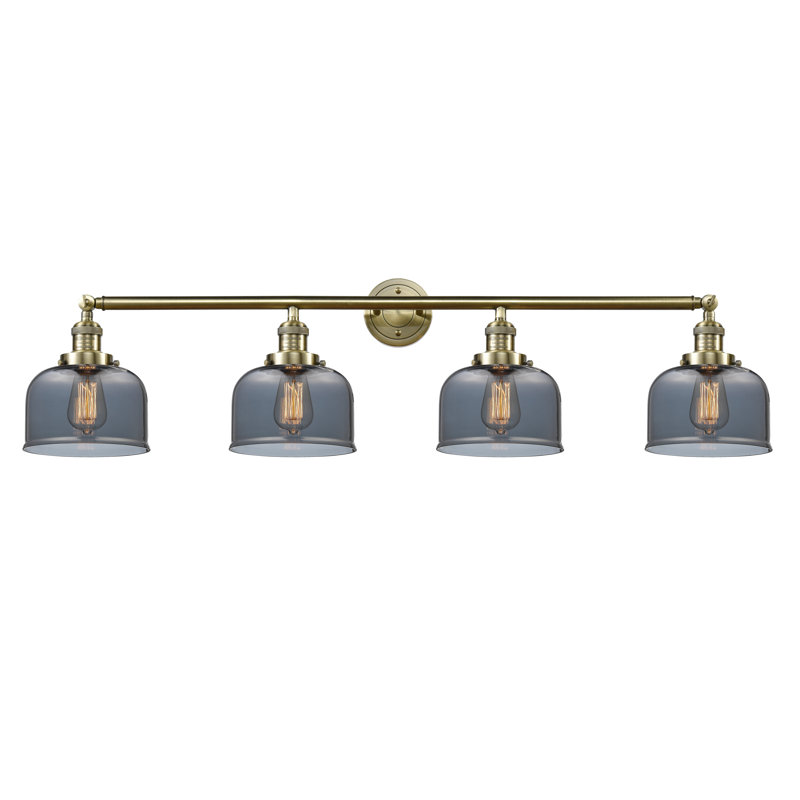 Cochrane 4 - Light Dimmable Vanity Light, Plated Smoked, Satin Gold, 6 Watt Vinage LED Bulb