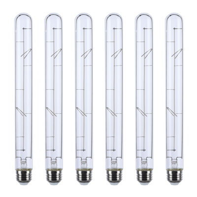 DEL de 6 watts Deena - réminiscence - filament droit gris flexible - T9 - base moyenne - CCT 2700K - transparent - 120 volts