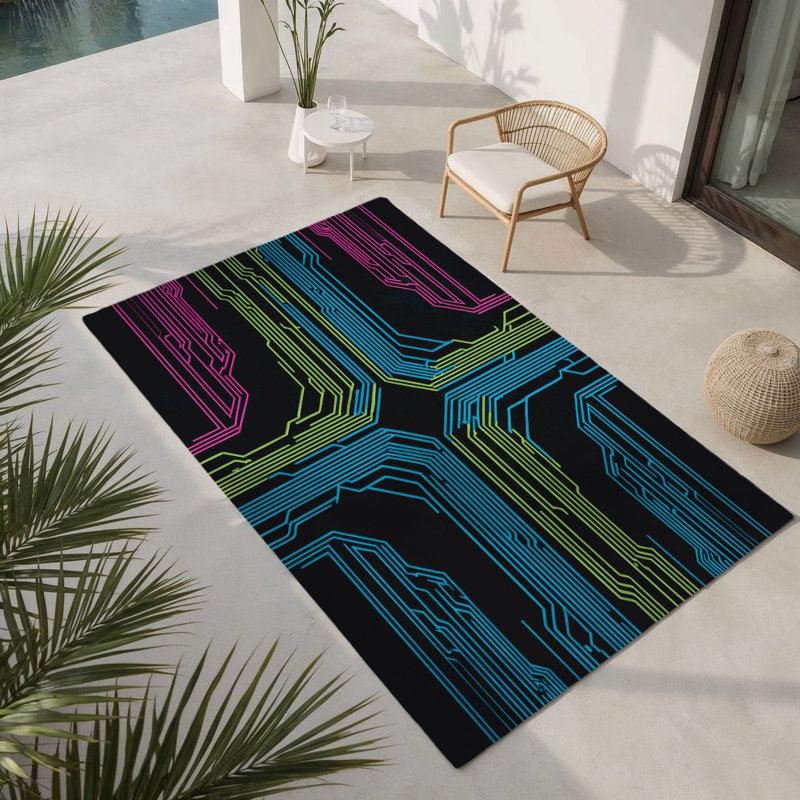 Tapis numérique d'intérieur et d'extérieur scintillant, Rectangle 1'6" x 2'6"