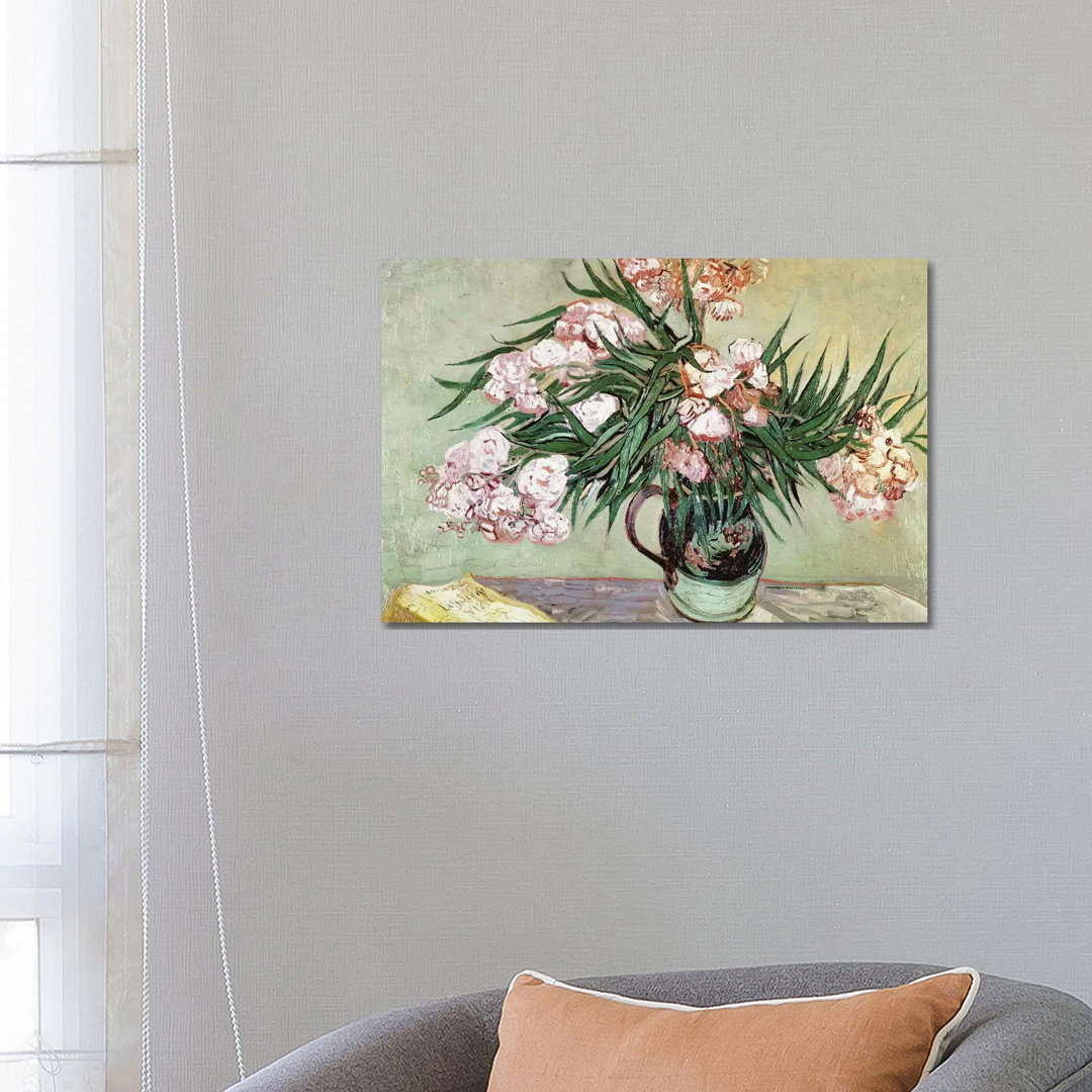 Oleanders And Books, 1888 by Vincent Van Gogh - Wrapped Canvas Gallery-Wrapped Canvas Giclée