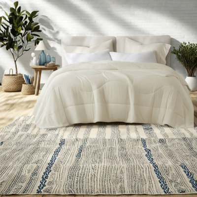 Cooling Tencel Bedding Set, Reversible King Comforter, Ivory