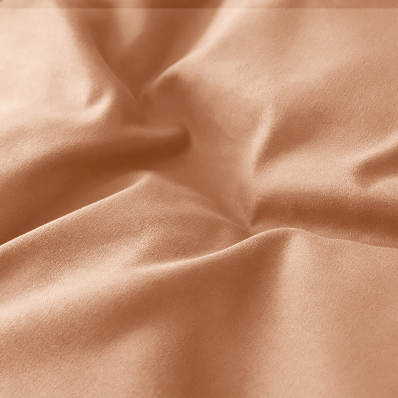 Plain Dyed Microfiber Duvet Cover Set with Pillowcases (3-Piece), Single Duvet + Additional Piece, Peach
