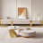 Fully Assembled Modern 79" Beige TV Stand with Gold Bottom  for Living Room