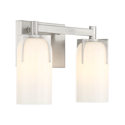 Éclairage pour salle de bain 2 lumières Irela en nickel satiné