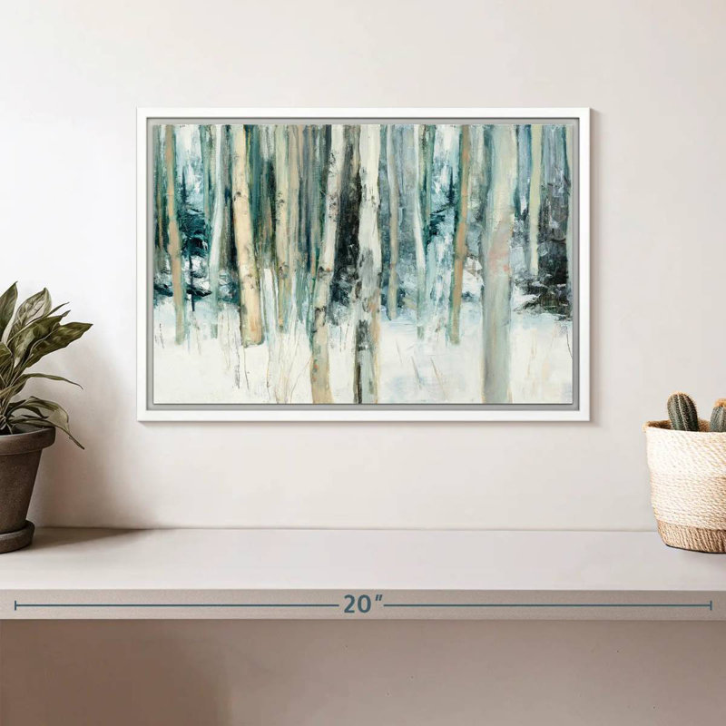 Winter Woods III, Cadre flottant blanc, 13 po x 9 po