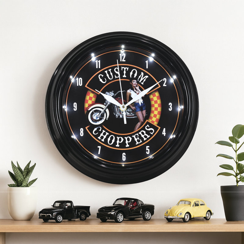 Horloge murale à DEL 12 po Custom Choppers