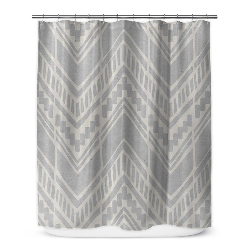 Mckeown Chevron Shower Curtain, 90" H x 70" W