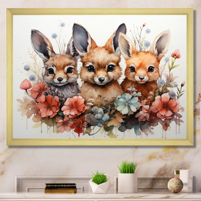 «Dry Watercolor Whimsical Animals» sur impression sur toile