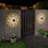 2 Pack Solar Fence Lights Metal Solar Powered Outdoor Waterproof Wall Deck Step Lights For Garden