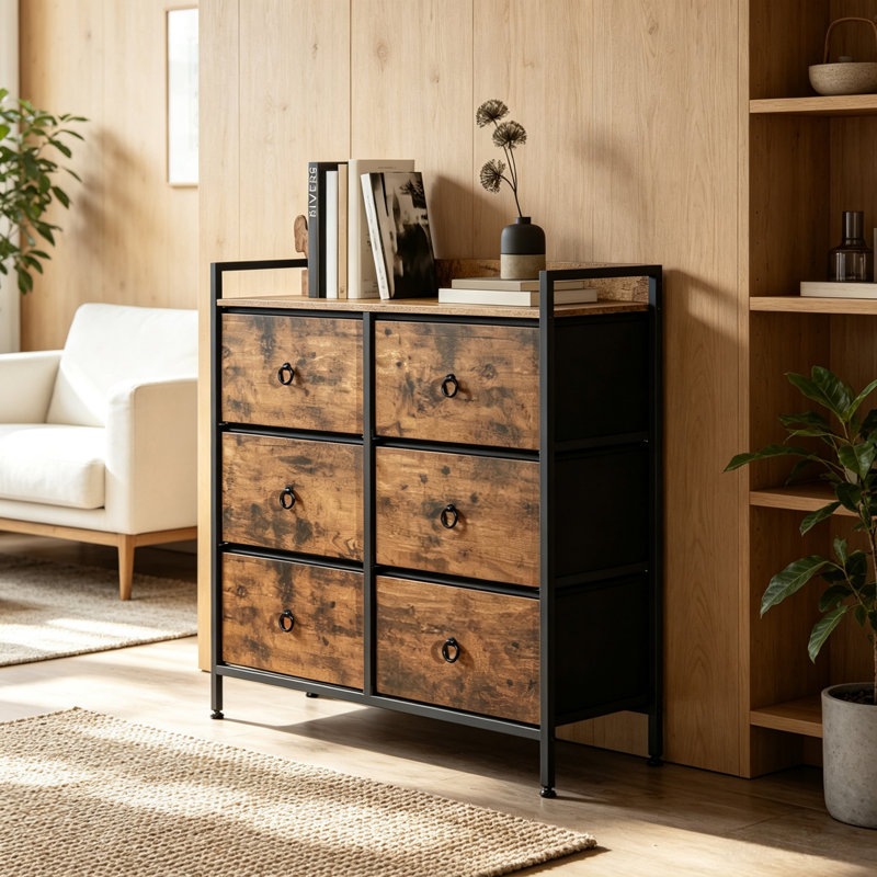 Steel 6 -Drawer Rectangle Accent Cabinet