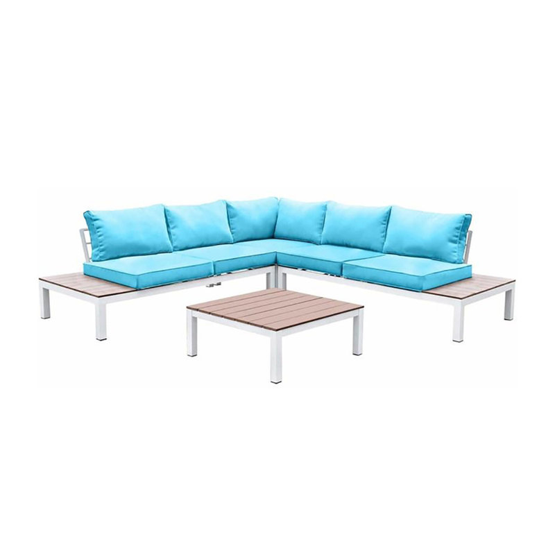 97.75'' Wide Metal Patio Sectional with Cushions