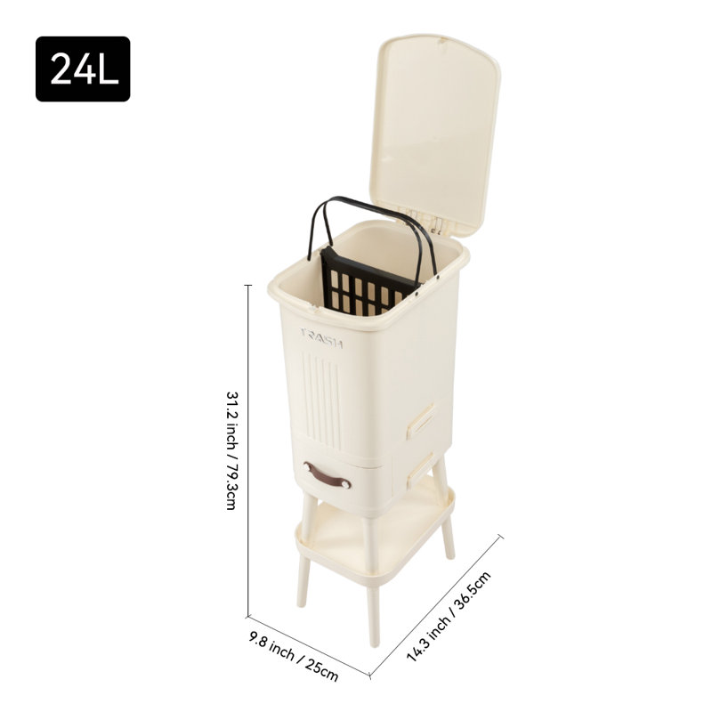 Bellis PP Open Kitchen Trash Can, 5.28 gal