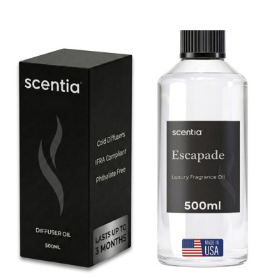  Huile de diffuseur Santal 500 ml - Huile de luxe inspirée du Santal - Bois de cèdre, ambre, musc, vanille - Mélange d'huiles essentielles pour les grandes pièces, diffuseurs d'air froid, CVC et utilisation ultrasonique