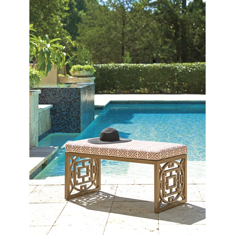 Southwest Inspired 20" Hand-Brushed Aluminum Outdoor Bench