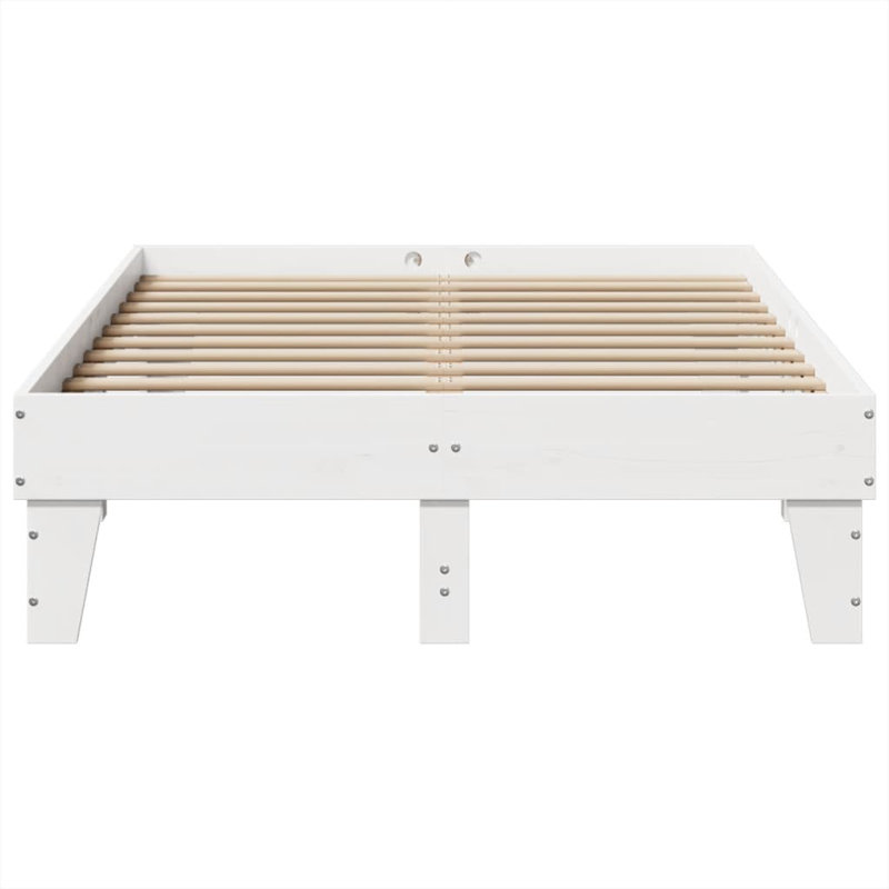 Solid Wood Bed Frame, Small Double (4'), White