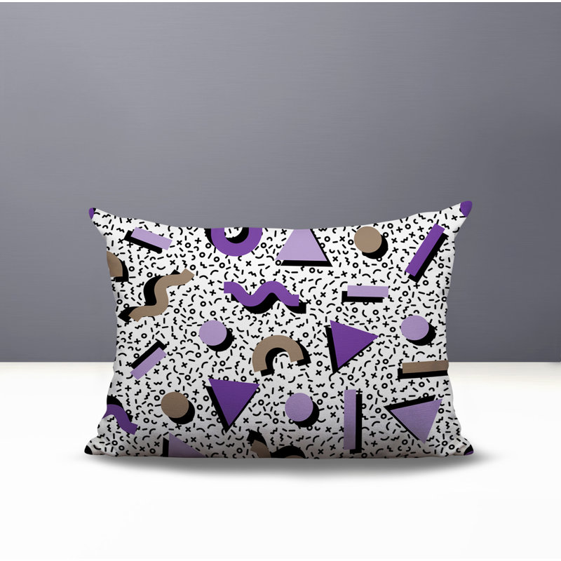 Coussin lombaire réversible intérieur / extérieur Moxo, Rectangle H 14 po x l 20 po, Mauve