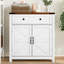 Armoire de cuisine blanche - construction avec tiroir spacieux et tablette réglable de style Mid-Century moderne avec 2 portes