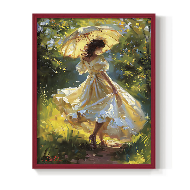 «WOMEN Series DCC», reproduction encadrée - bois massif, H 30 po x l 24 po, Rouge