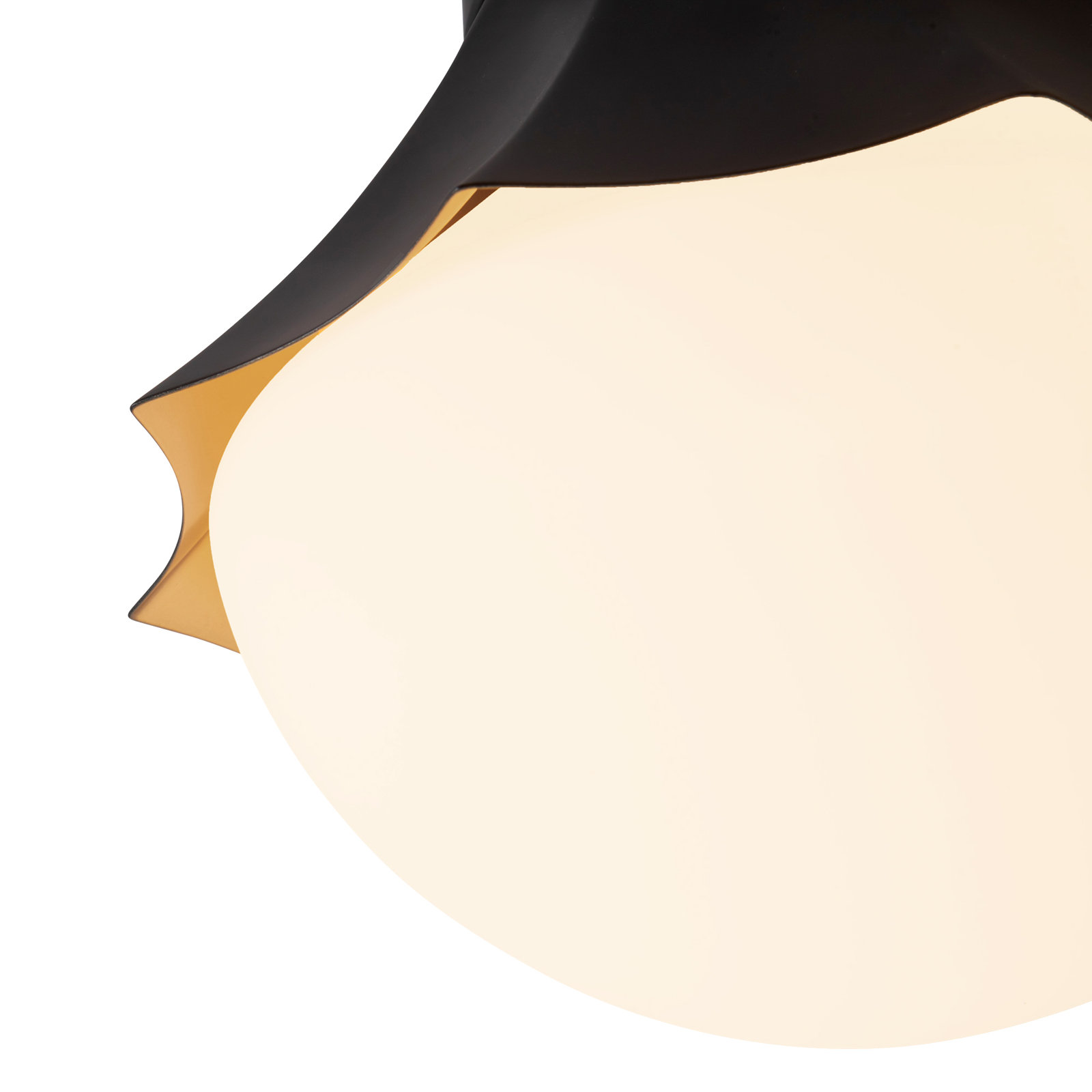 Single Light Semi Flush Mount, Matte Black
