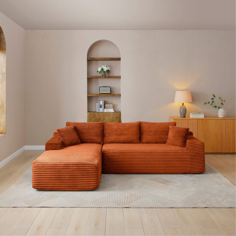Canapé modulaire de 105 po, canapé modulaire Cloud avec assise profonde, canapé modulaire moderne en L avec méridienne, fauteuils rembourrés pour le salon, sans assemblage