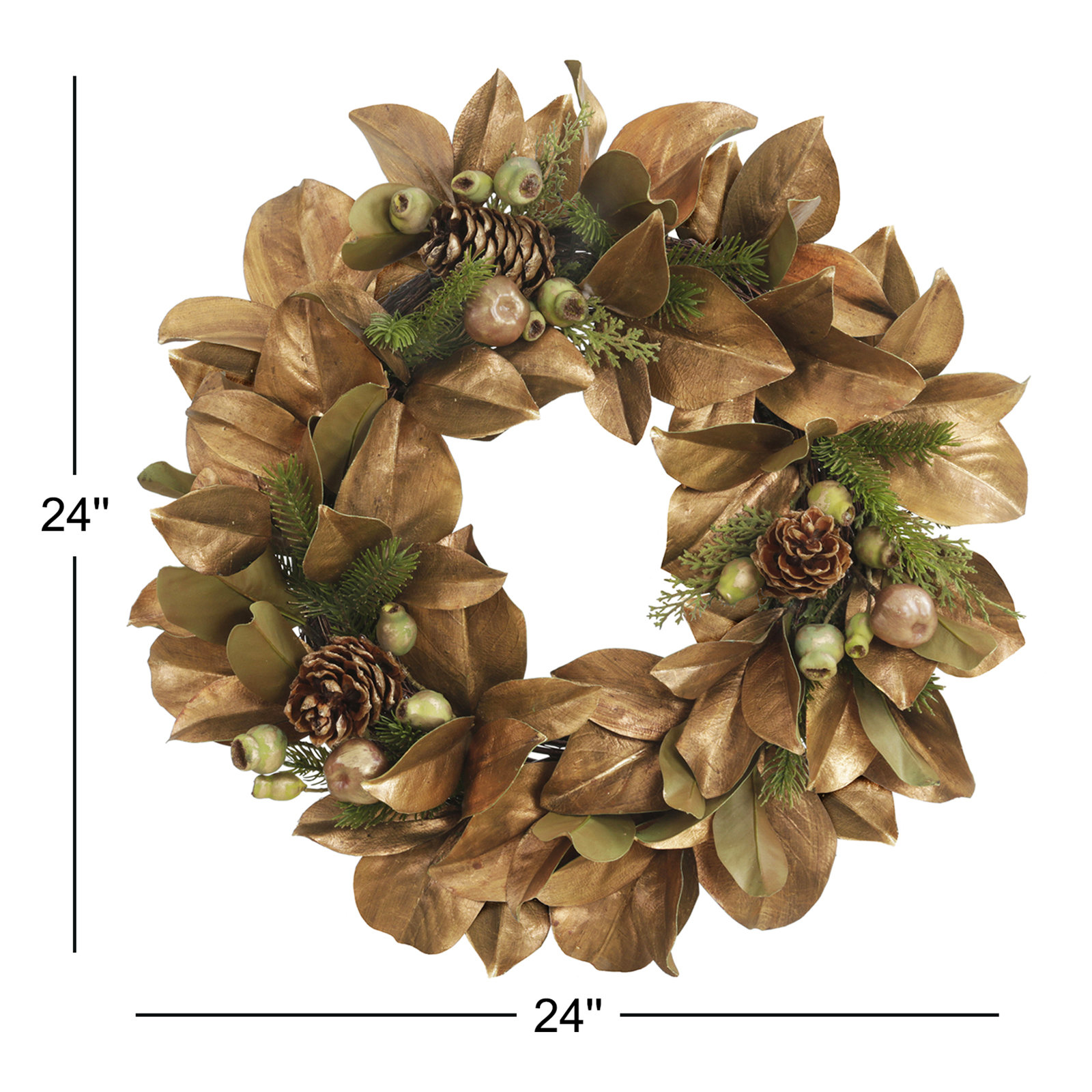 Adame 24'' Faux Magnolia Polyester Wreath