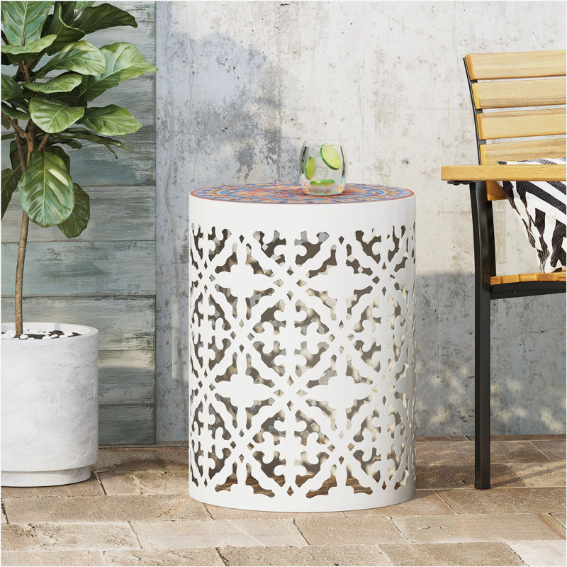 Derryn End Table, White