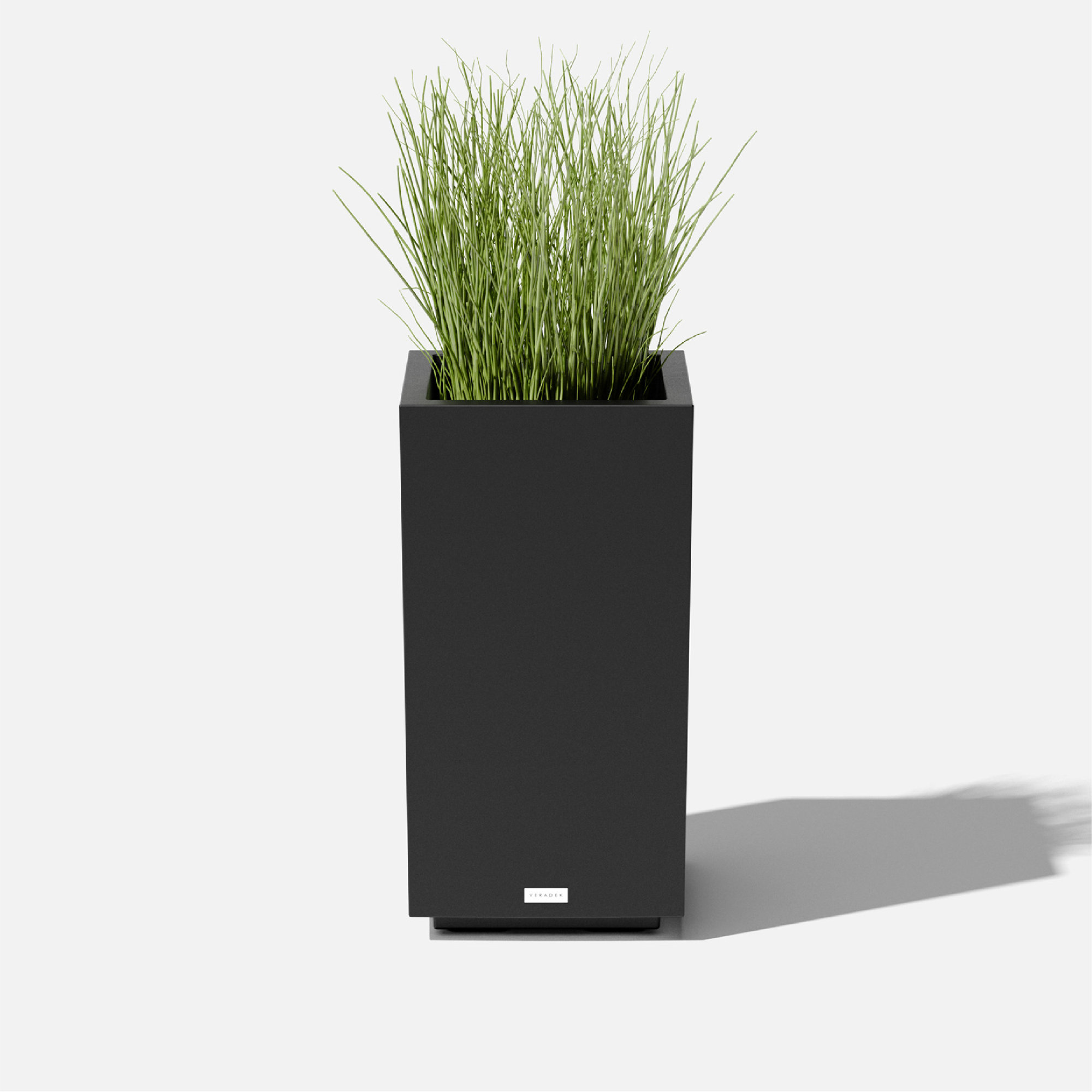 Block Series Pedestal Planter, 26” H x 13.5” W x 13.5” D, Black