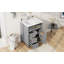 Meuble-lavabo gris de 24 po avec lavabo, panneau de fibres à densité moyenne et fabrication en bois d'hévéa, 3 tiroirs et armoire avec tablettes réglables, conception moderne pour les petites et moyennes salles de bain-123654599-123654597