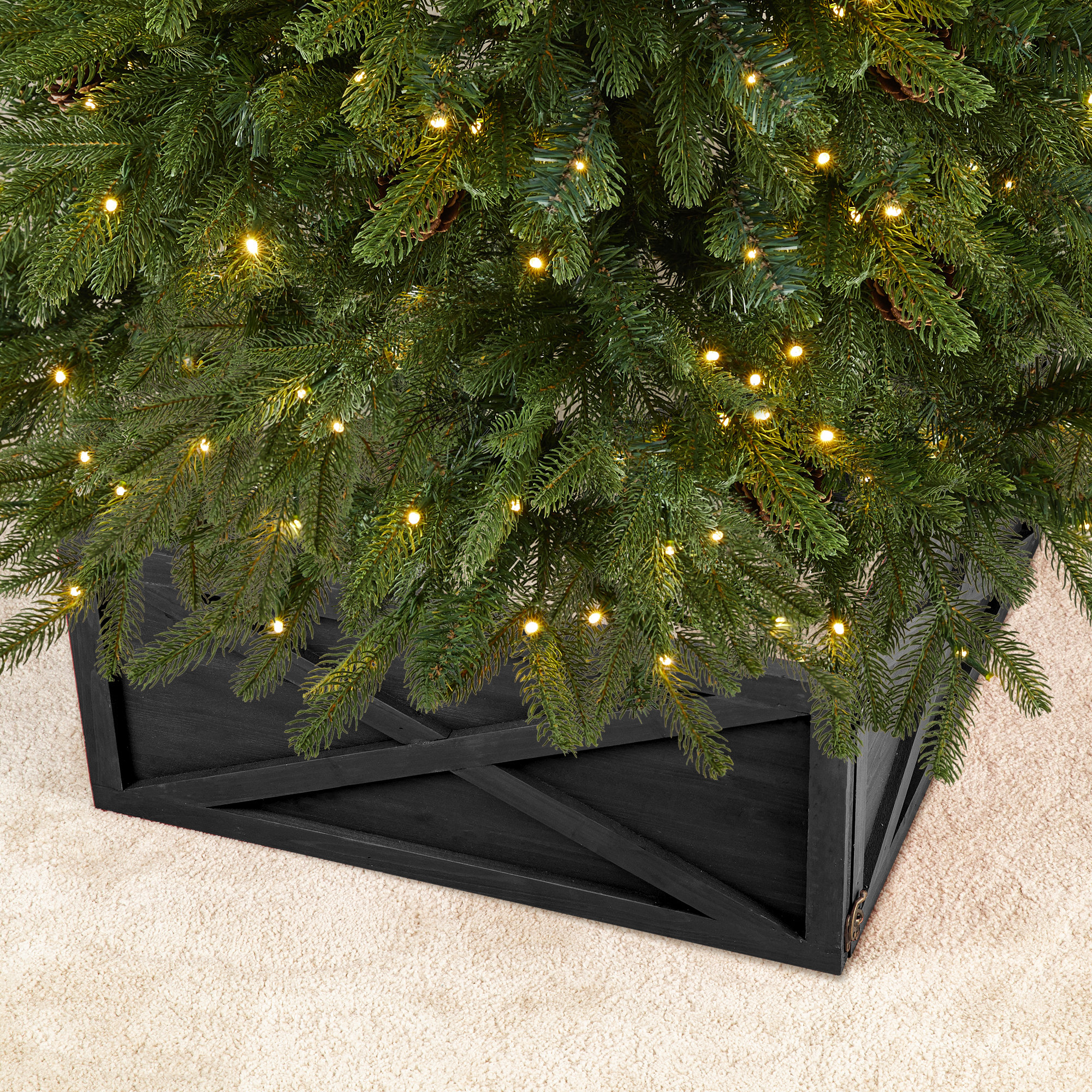 Wood Tree Collar, Black, 10.5" H x 22" W