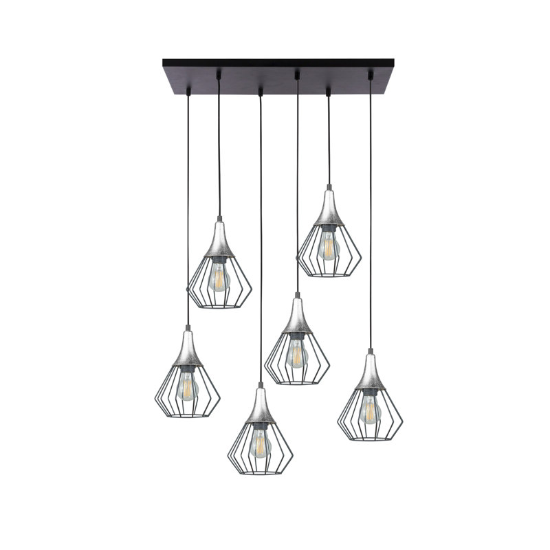Bejkush 6 - Light Caged Pendant, Black/Silver