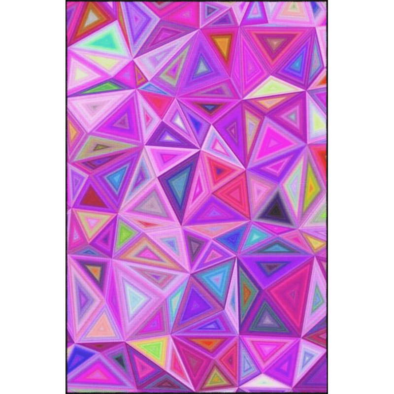 Tapis décoratif moderne à motif géométrique mauve, Rectangle 5 pi 2 po x 7 pi 7 po